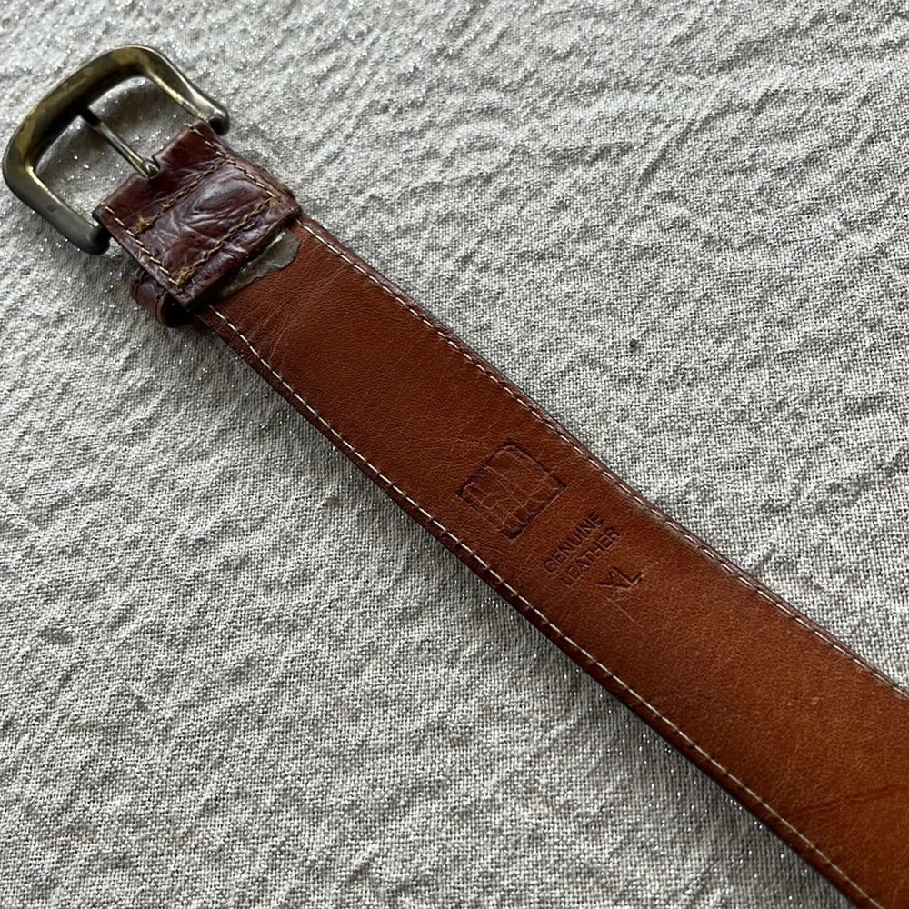 GAP | Kids Croc Embossed Brown Leather Belt XL
